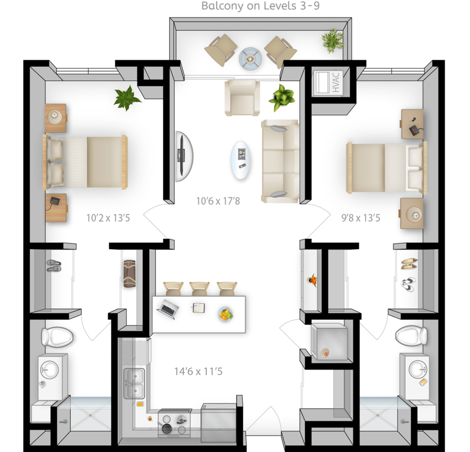 2 Bedrooms 2 Bathrooms Apartment for rent at The Bridges in Minneapolis, MN