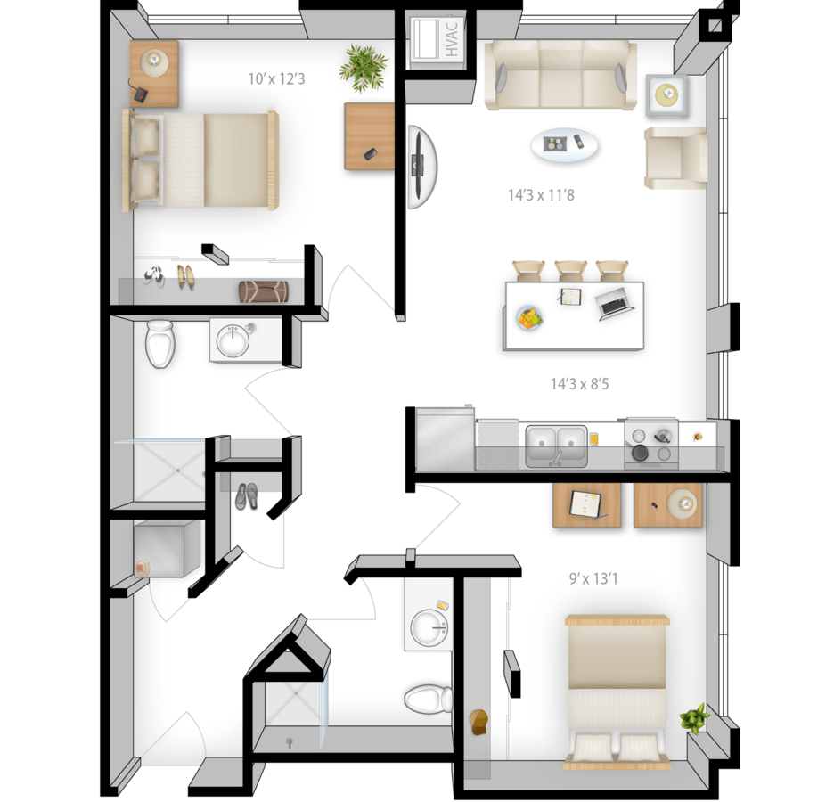 2 Bedrooms 2 Bathrooms Apartment for rent at The Bridges in Minneapolis, MN