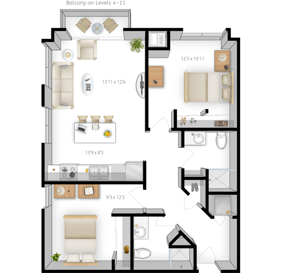 2 Bedrooms 2 Bathrooms Apartment for rent at The Bridges in Minneapolis, MN