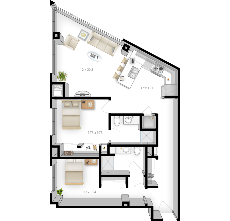 2 Bedrooms 2 Bathrooms Apartment for rent at The Bridges in Minneapolis, MN