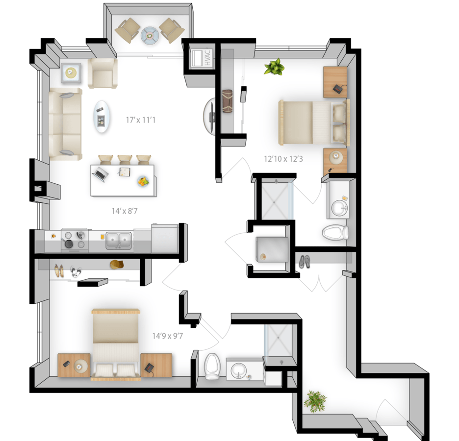 2 Bedrooms 2 Bathrooms Apartment for rent at The Bridges in Minneapolis, MN