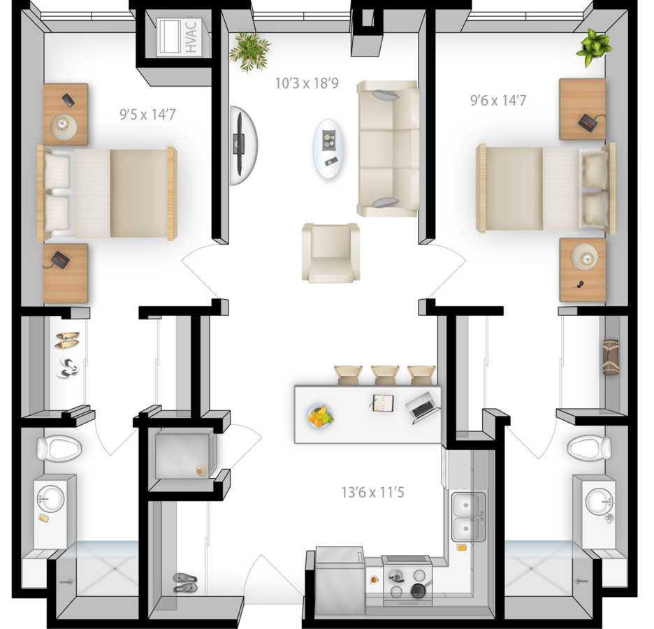 2 Bedrooms 2 Bathrooms Apartment for rent at The Bridges in Minneapolis, MN