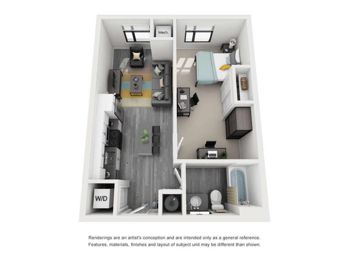 1 Bedroom 1 Bathroom Apartment for rent at The Bridge on Forbes in Pittsburgh, PA