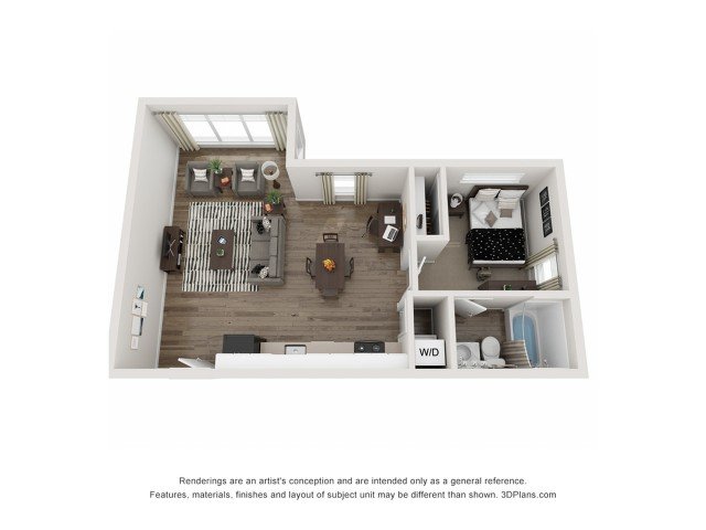 1 Bedroom 1 Bathroom Apartment for rent at Gather Oxford in Oxford, MS