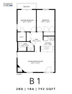 2 Bedrooms 1 Bathroom Apartment for rent at Fifteen Forty Apartments in Dallas, TX