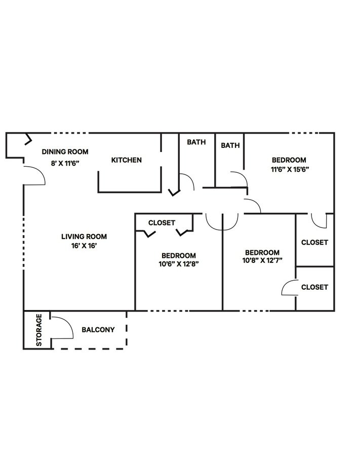 3 Bedrooms 2 Bathrooms Apartment for rent at The Woodlands in Toledo, OH
