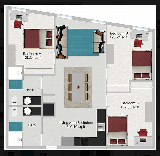 3 Bedrooms 2 Bathrooms Apartment for rent at Northstar Dinkytown in Minneapolis, MN