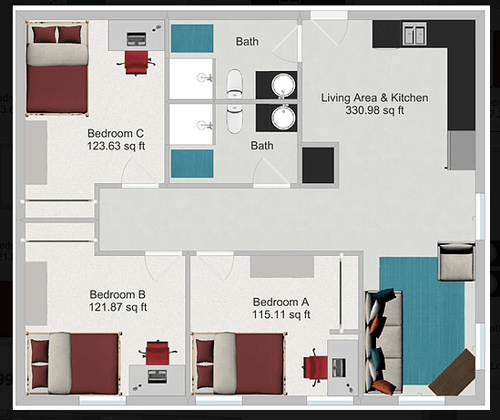 3 Bedrooms 2 Bathrooms Apartment for rent at Northstar Dinkytown in Minneapolis, MN