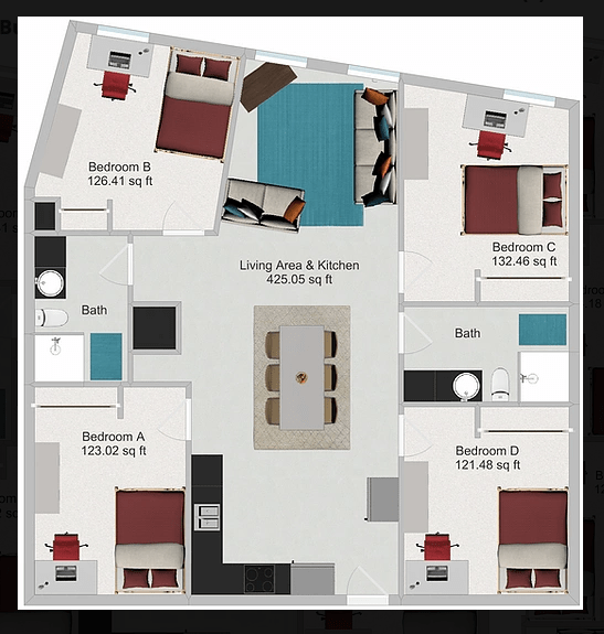 4 Bedrooms 2 Bathrooms Apartment for rent at Northstar Dinkytown in Minneapolis, MN