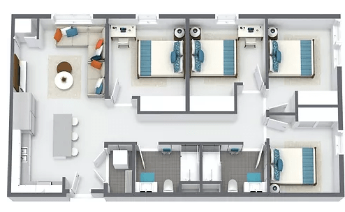 4 Bedrooms 2 Bathrooms Apartment for rent at Northstar Dinkytown in Minneapolis, MN