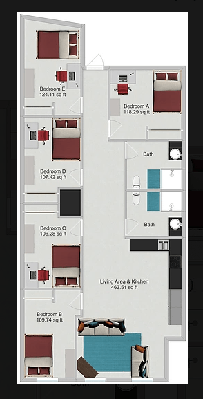 5 Bedrooms 2 Bathrooms Apartment for rent at Northstar Dinkytown in Minneapolis, MN