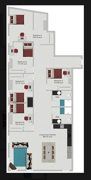 5 Bedrooms 2 Bathrooms Apartment for rent at Northstar Dinkytown in Minneapolis, MN