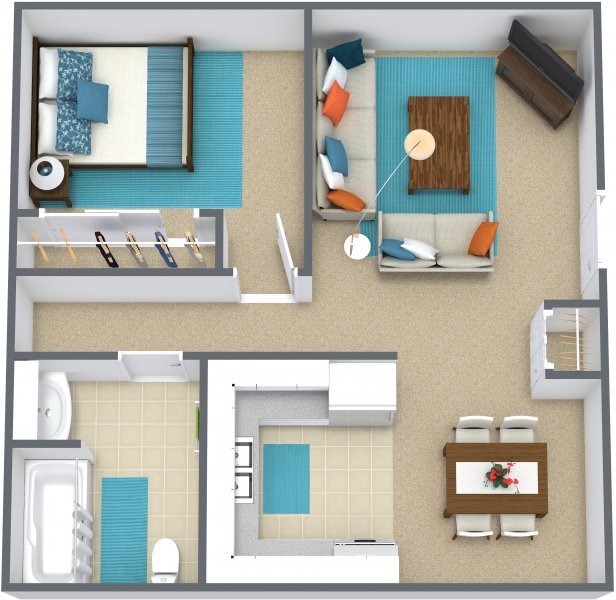 1 Bedroom 1 Bathroom Apartment for rent at Courtyard Apartments in Kansas City, MO