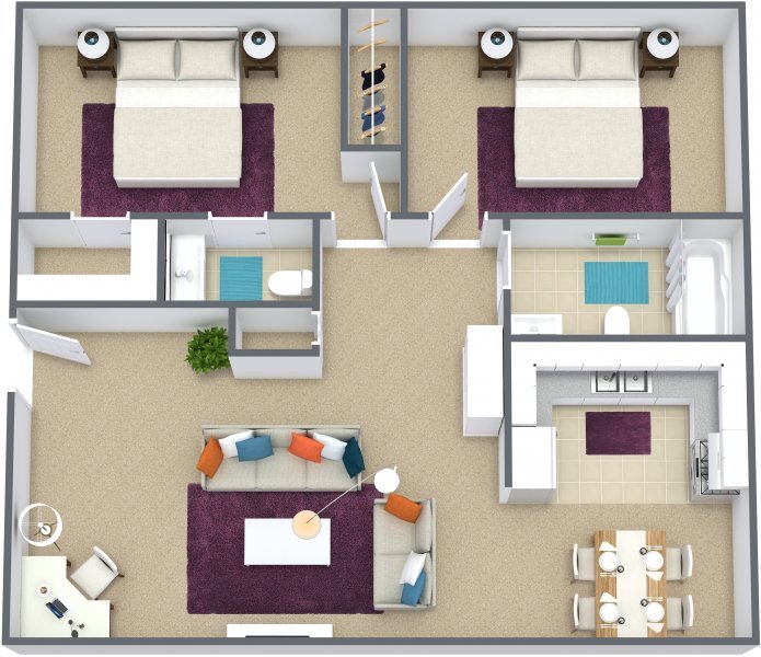 2 Bedrooms 1 Bathroom Apartment for rent at Courtyard Apartments in Kansas City, MO