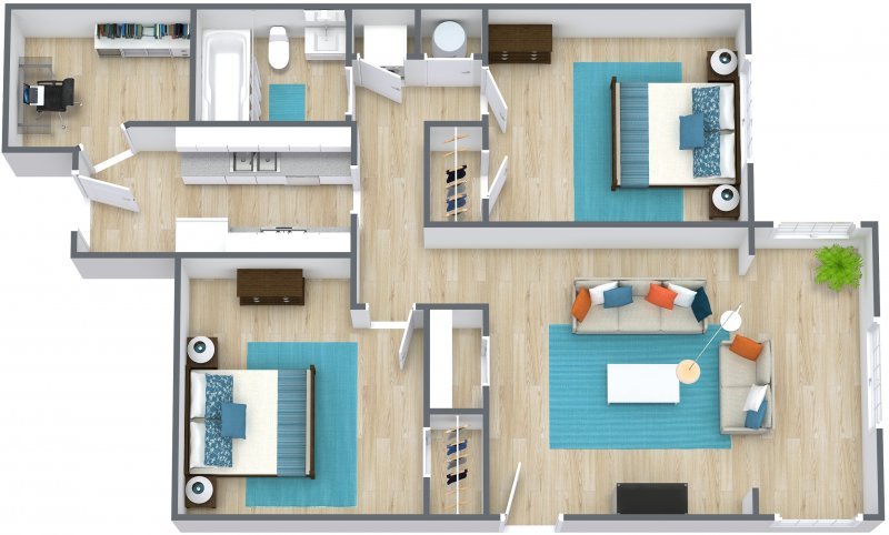 2 Bedrooms 1 Bathroom Apartment for rent at Brush Creek Apartments in Kansas City, MO