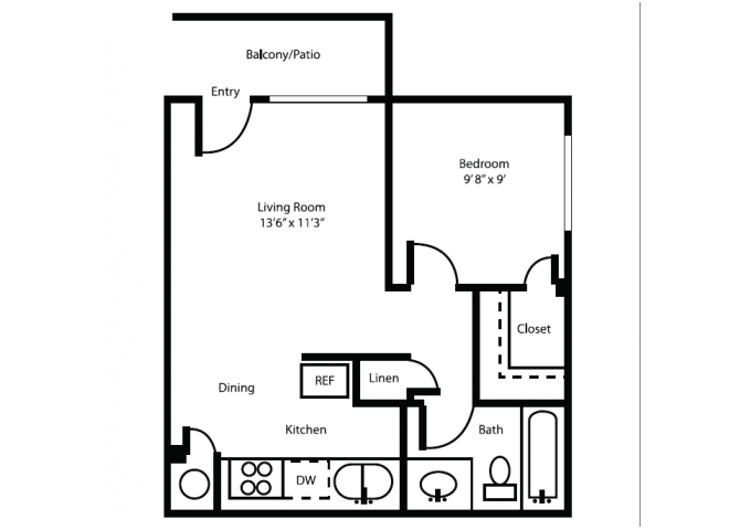 1 Bedroom 1 Bathroom Apartment for rent at Canyon Heights in Tucson, AZ