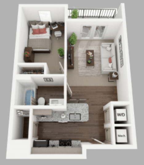 1 Bedroom 1 Bathroom Apartment for rent at Anvil 38 in Lafayette, IN