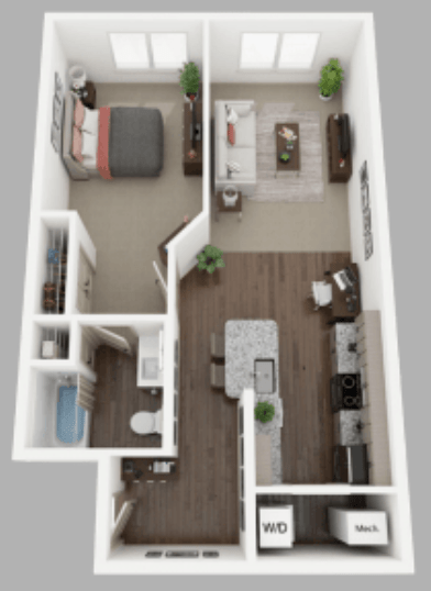1 Bedroom 1 Bathroom Apartment for rent at Anvil 38 in Lafayette, IN