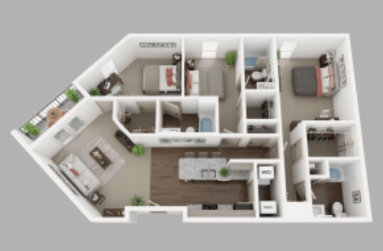 3 Bedrooms 3 Bathrooms Apartment for rent at Anvil 38 in Lafayette, IN