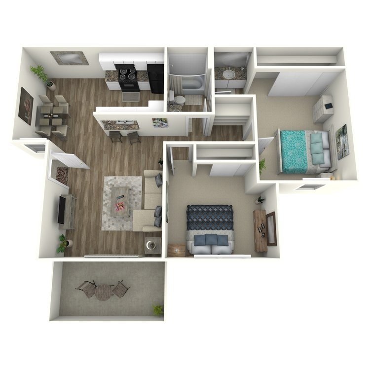 2 Bedrooms 1 Bathroom Apartment for rent at Raintree Apartment Homes in Brea, CA