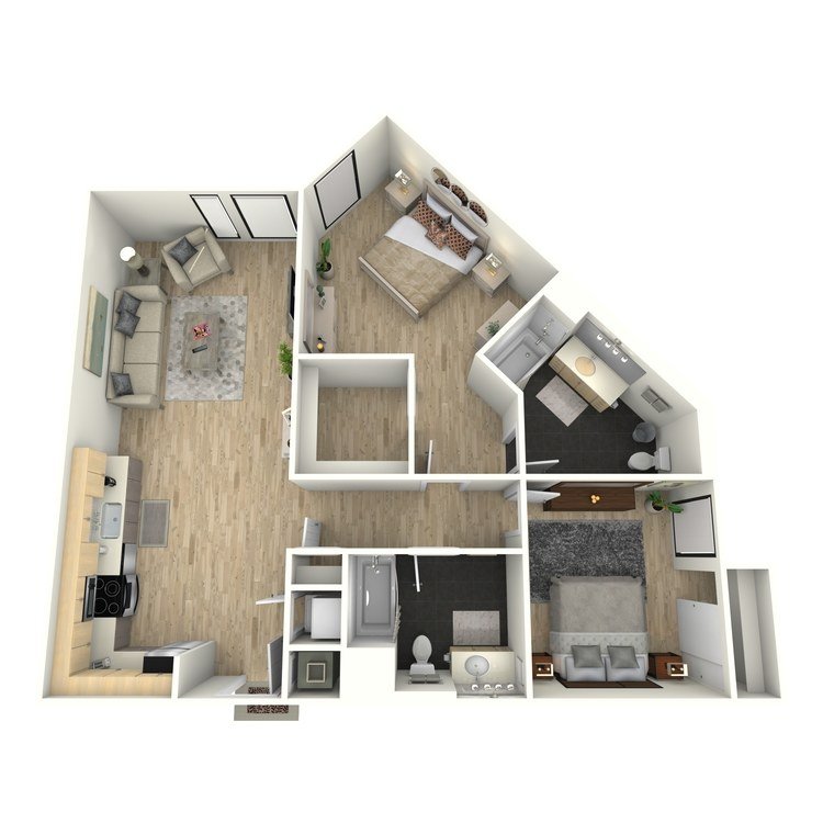 2 Bedrooms 2 Bathrooms Apartment for rent at Eastown Apartments in Los Angeles, CA