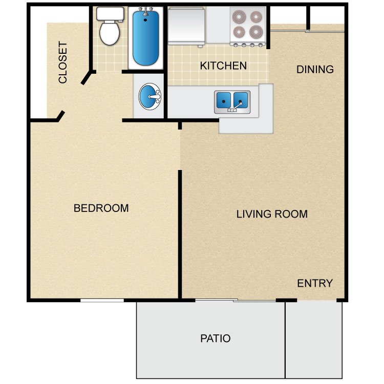 1 Bedroom 1 Bathroom Apartment for rent at Timber Ridge in Houston, TX