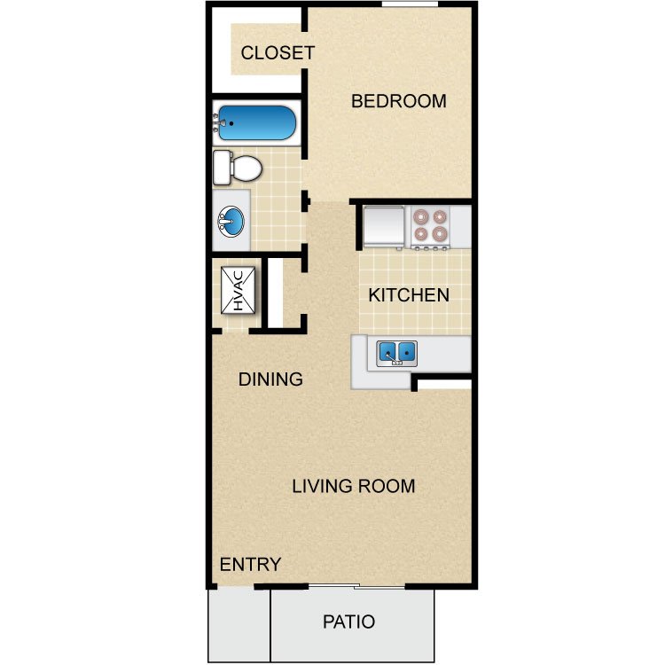 1 Bedroom 1 Bathroom Apartment for rent at Timber Ridge in Houston, TX