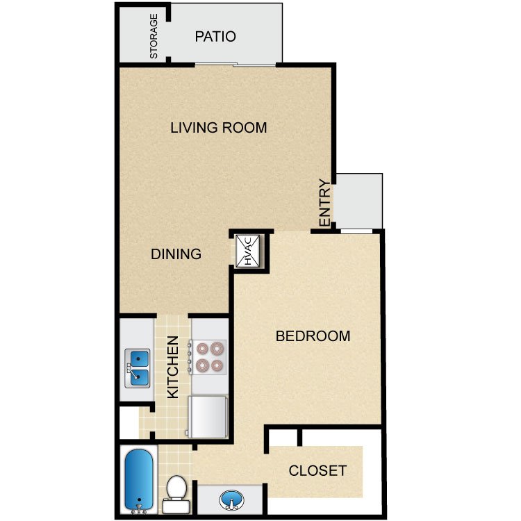 1 Bedroom 1 Bathroom Apartment for rent at Timber Ridge in Houston, TX