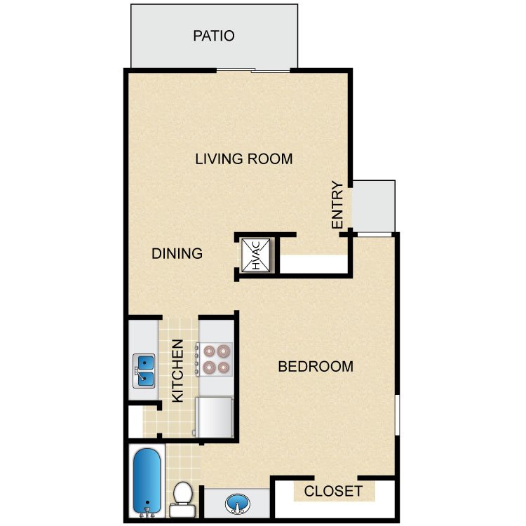 1 Bedroom 1 Bathroom Apartment for rent at Timber Ridge in Houston, TX