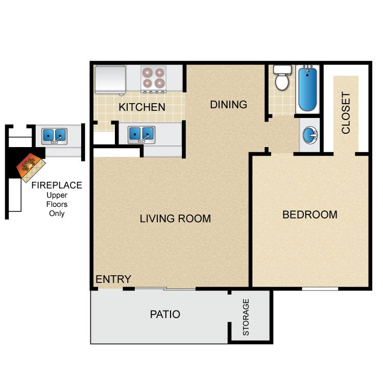 1 Bedroom 1 Bathroom Apartment for rent at Timber Ridge in Houston, TX
