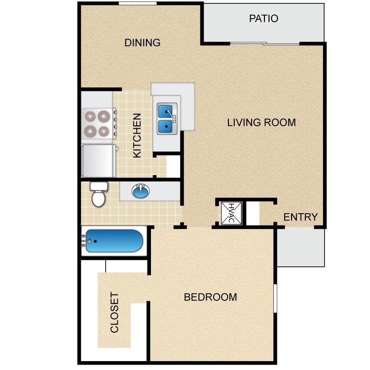 1 Bedroom 1 Bathroom Apartment for rent at Timber Ridge in Houston, TX