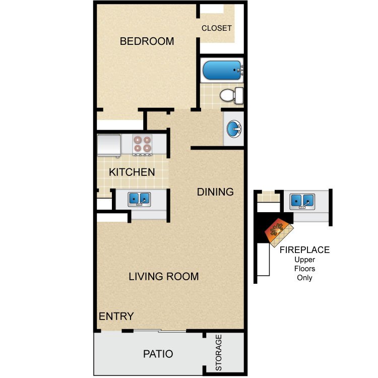 1 Bedroom 1 Bathroom Apartment for rent at Timber Ridge in Houston, TX