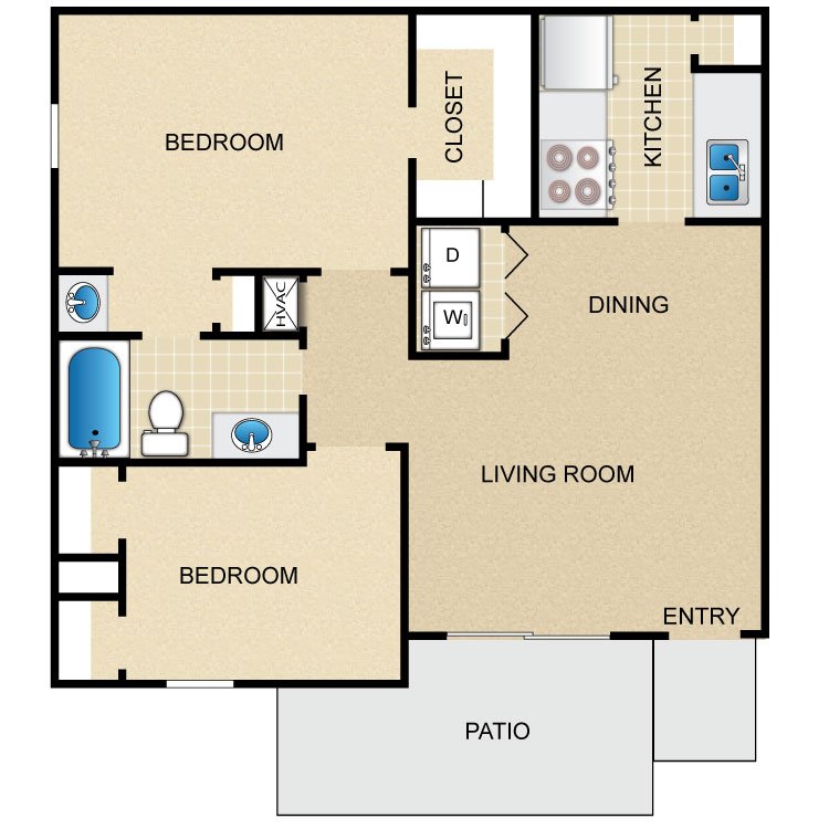 2 Bedrooms 1 Bathroom Apartment for rent at Timber Ridge in Houston, TX