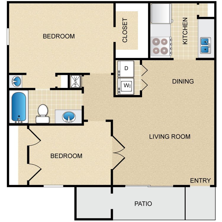 2 Bedrooms 1 Bathroom Apartment for rent at Timber Ridge in Houston, TX