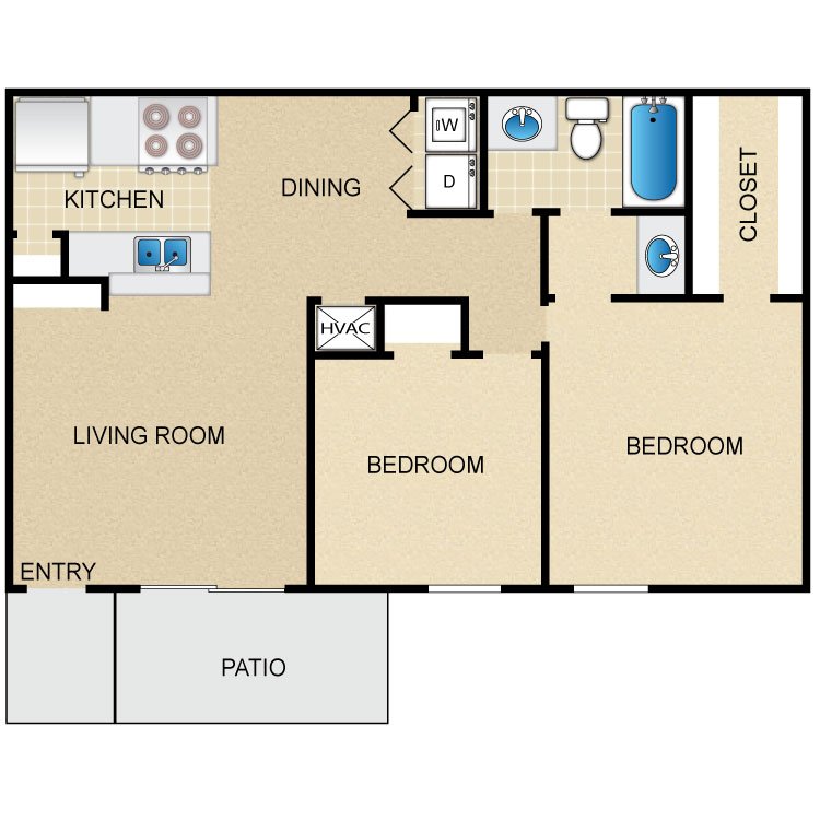 2 Bedrooms 1 Bathroom Apartment for rent at Timber Ridge in Houston, TX