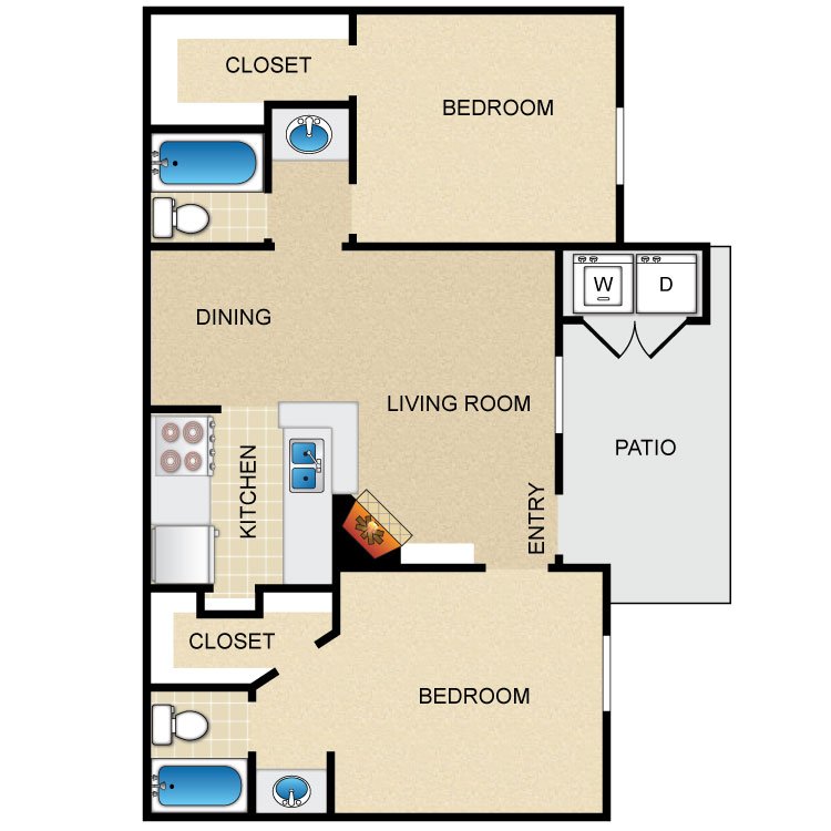 2 Bedrooms 2 Bathrooms Apartment for rent at Timber Ridge in Houston, TX