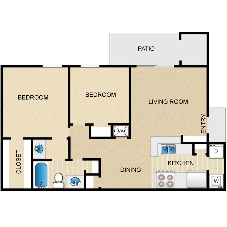 2 Bedrooms 1 Bathroom Apartment for rent at Timber Ridge in Houston, TX