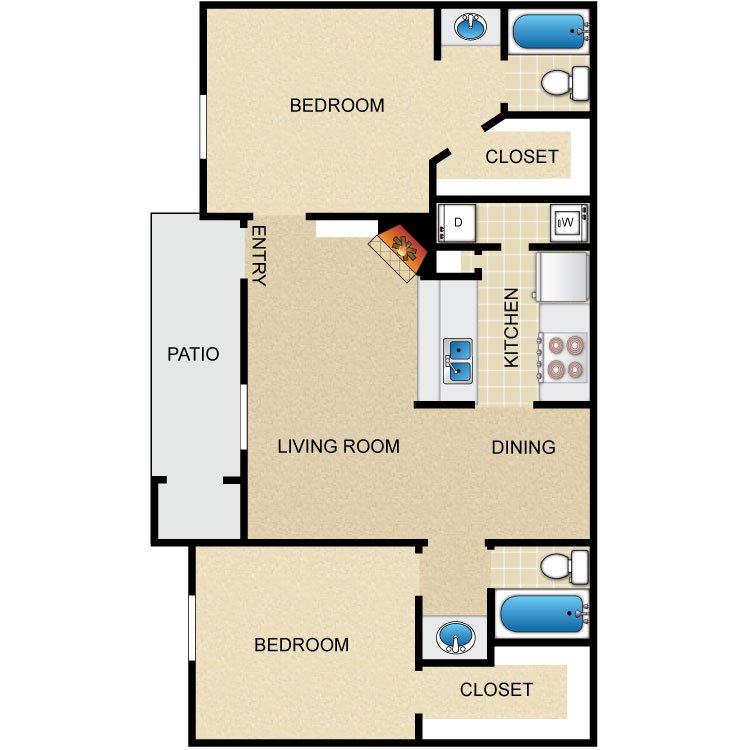 2 Bedrooms 2 Bathrooms Apartment for rent at Timber Ridge in Houston, TX
