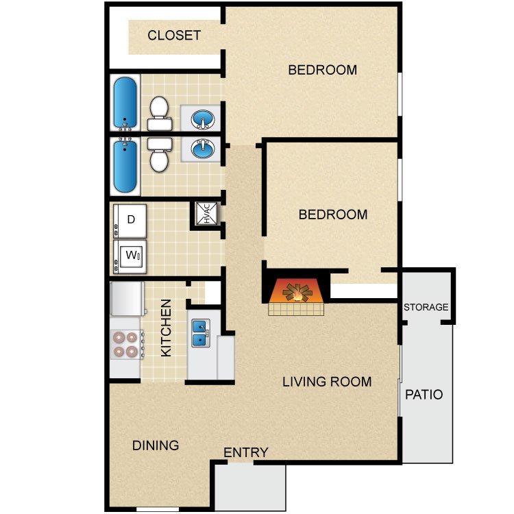 2 Bedrooms 2 Bathrooms Apartment for rent at Timber Ridge in Houston, TX