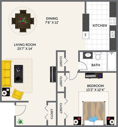 1 Bedroom 1 Bathroom Apartment for rent at Oak Park Apartments in Indianapolis, IN