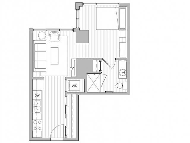 Studio 1 Bathroom Apartment for rent at The Link Minneapolis Tower in Minneapolis, MN