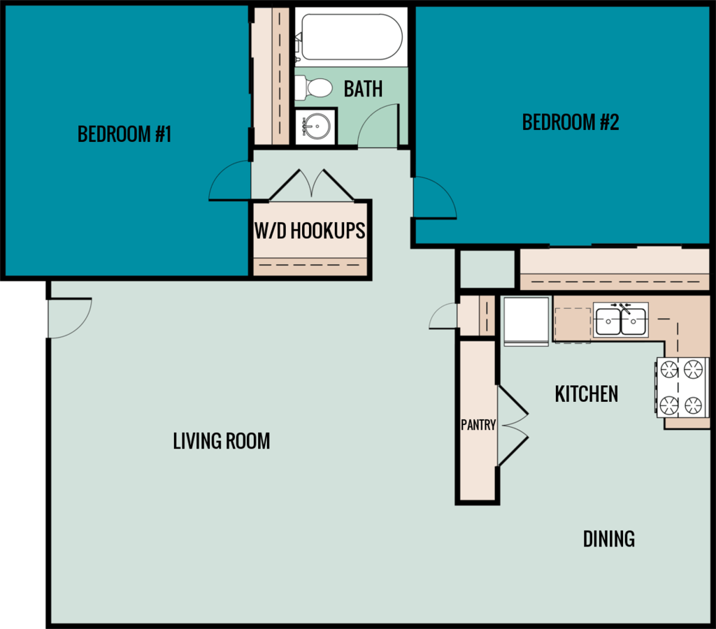2 Bedrooms 1 Bathroom Apartment for rent at Eastland Apartments in Evansville, IN