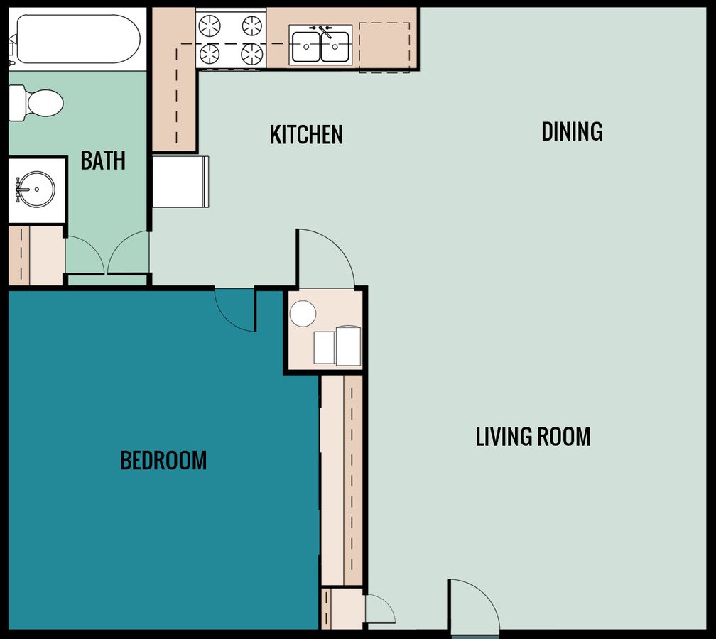 1 Bedroom 1 Bathroom Apartment for rent at Eastland Apartments in Evansville, IN