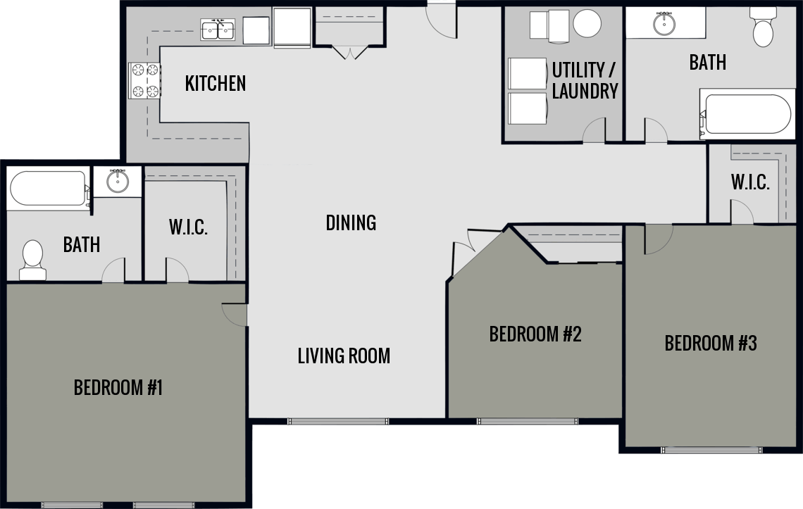 3 Bedrooms 2 Bathrooms Apartment for rent at Union Square in Appleton, WI