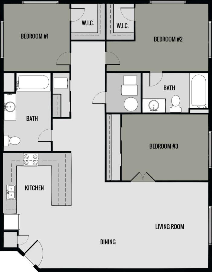 3 Bedrooms 2 Bathrooms Apartment for rent at Union Square in Appleton, WI