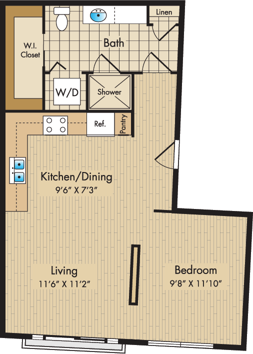 1 Bedroom 1 Bathroom Apartment for rent at Liberty Place in Columbus, OH