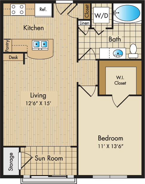1 Bedroom 1 Bathroom Apartment for rent at Liberty Place in Columbus, OH