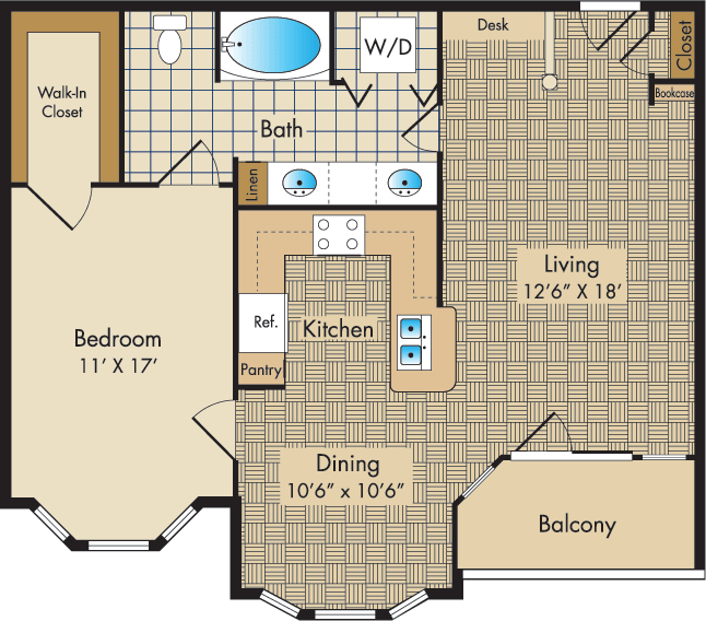 1 Bedroom 1 Bathroom Apartment for rent at Liberty Place in Columbus, OH