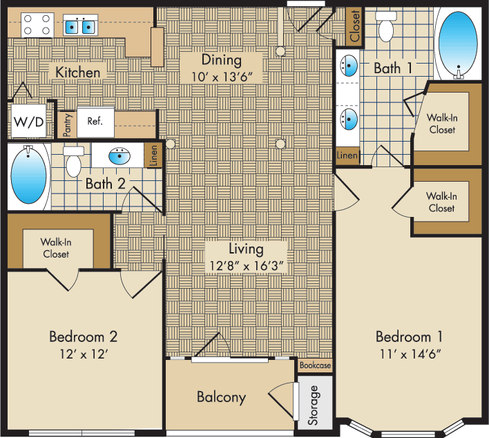 2 Bedrooms 2 Bathrooms Apartment for rent at Liberty Place in Columbus, OH