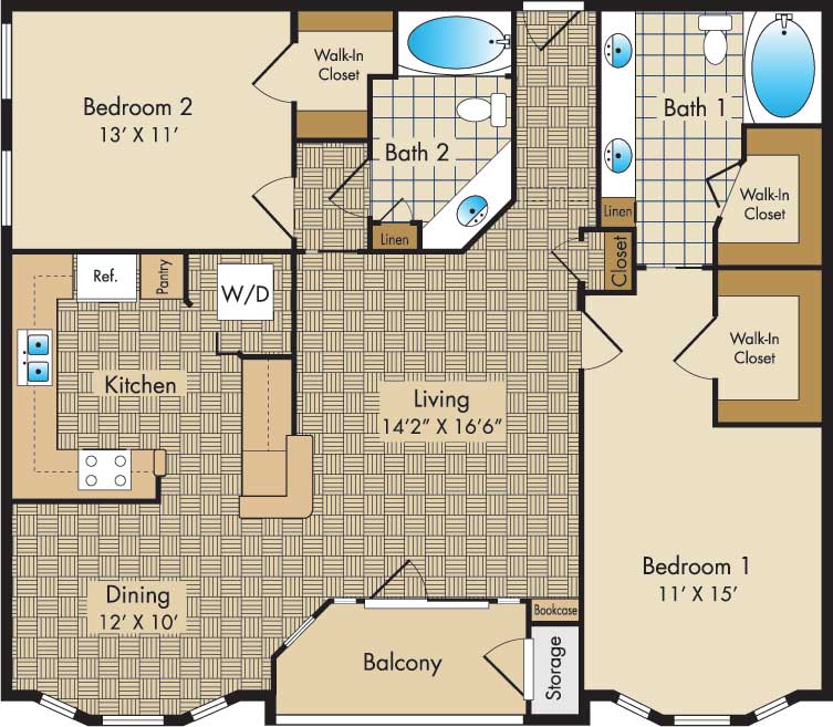 2 Bedrooms 2 Bathrooms Apartment for rent at Liberty Place in Columbus, OH